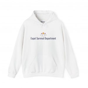 Expat Survival Department Hoodie – Funny Travel Gift for Expats