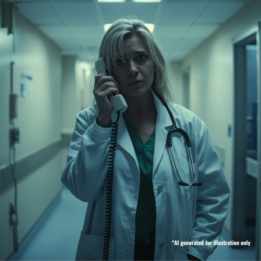 Confused Doctor on the phone