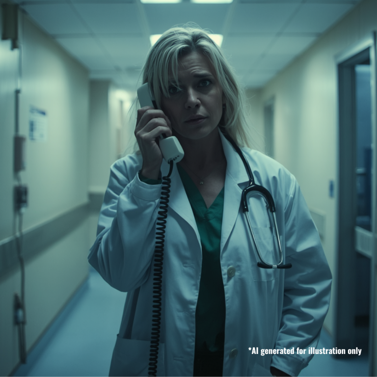 Confused Doctor on the phone