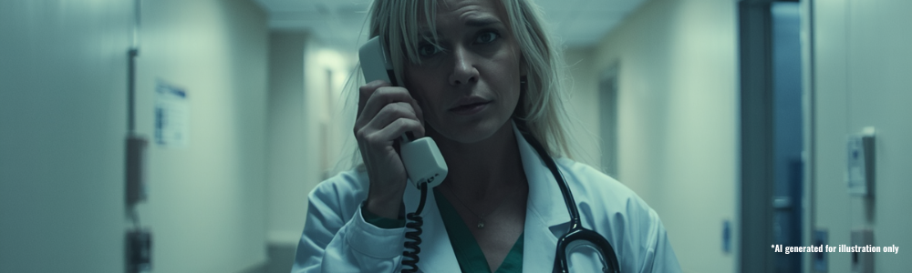 Confused Doctor on the phone hero image