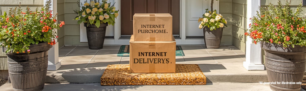 boxes delivered on porch