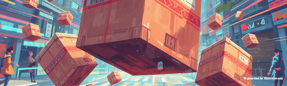 delivery boxes cartoon