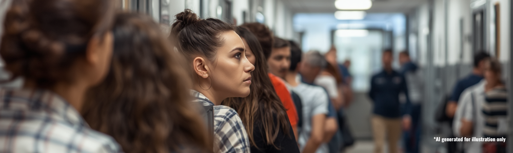 People in a queue
