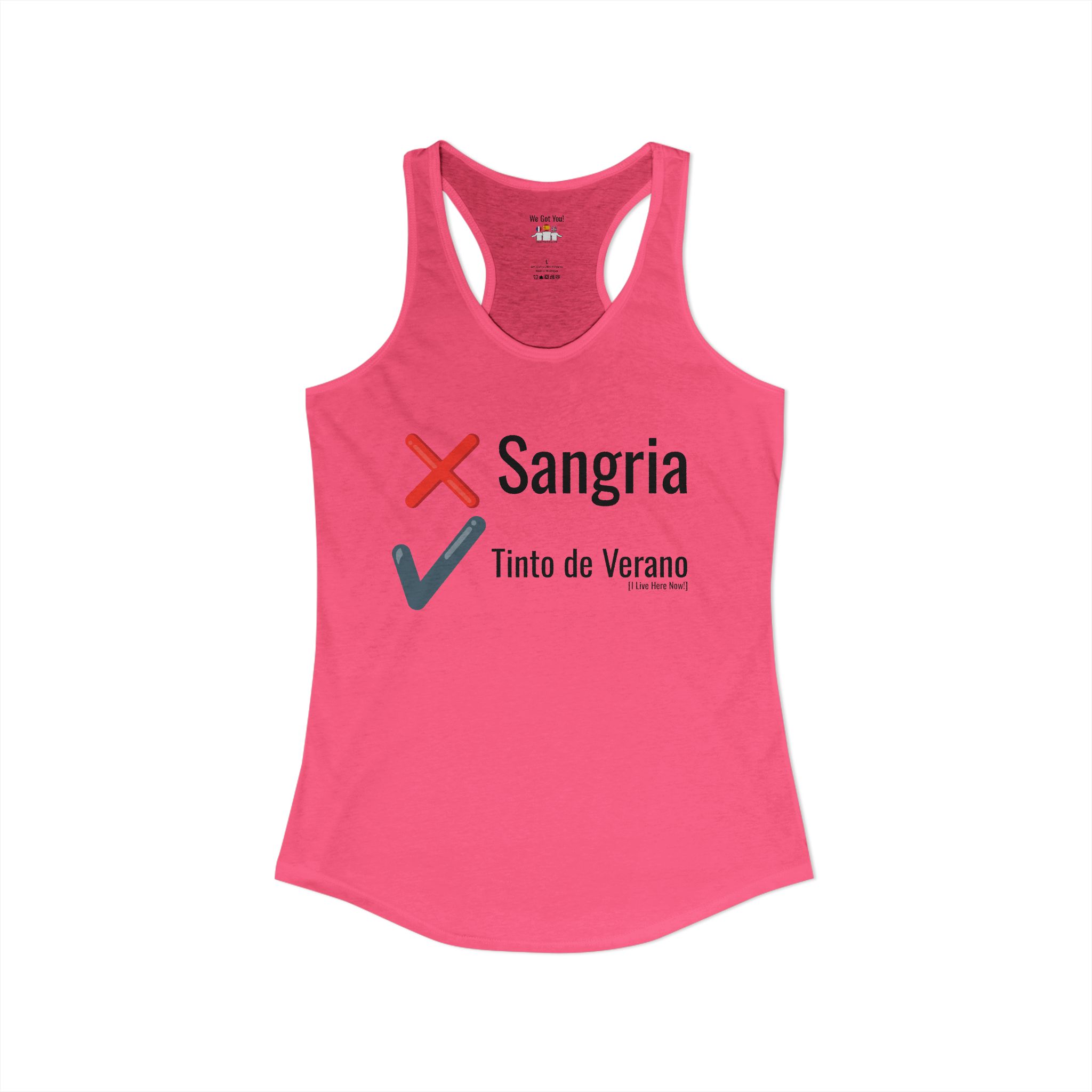 "Sangria NO, Tinto de Verano YES - I Live Here Now" Funny Spanish Drinking Tank | telmyfriends - Image 6
