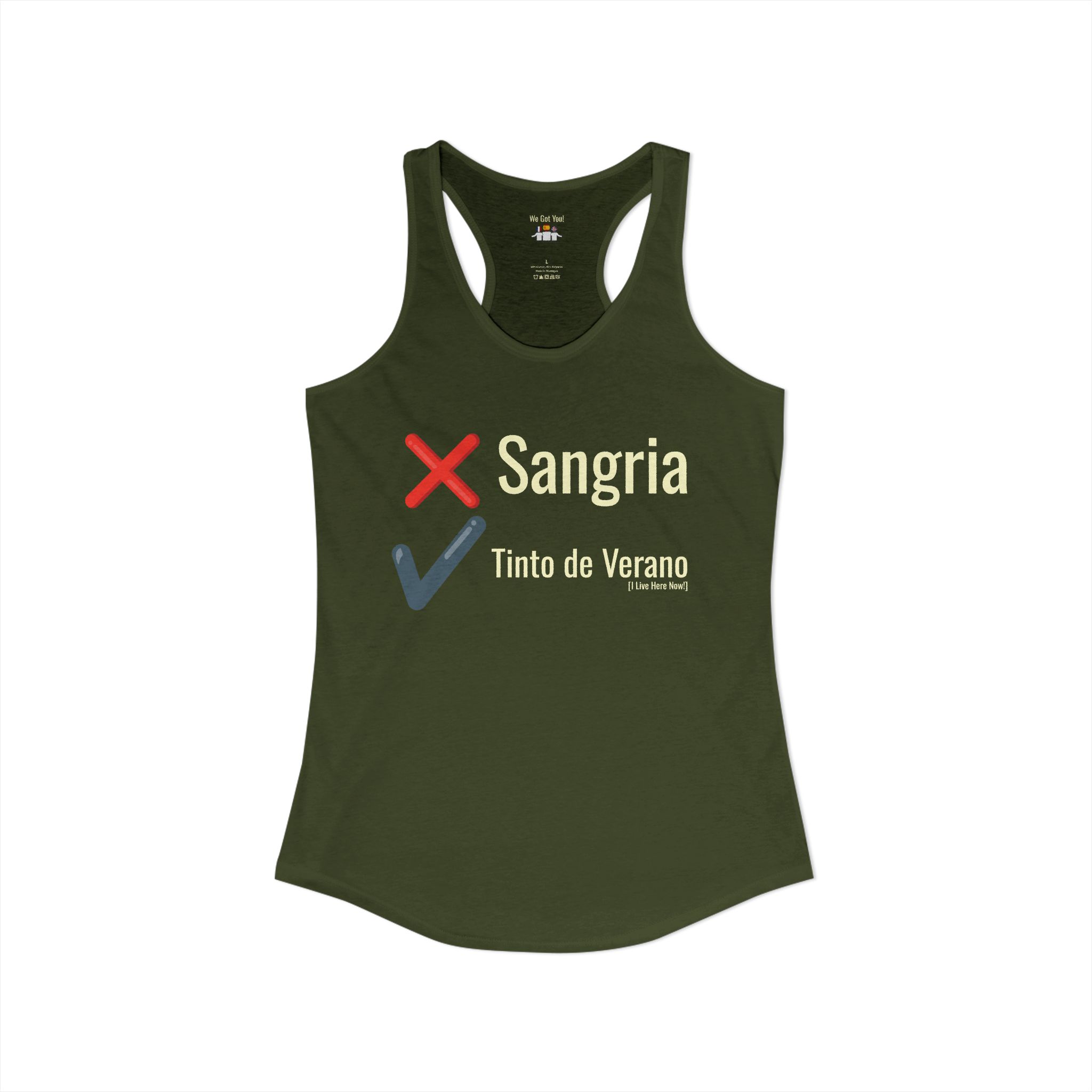"Sangria NO, Tinto de Verano YES - I Live Here Now" Funny Spanish Drinking Tank | telmyfriends - Image 7