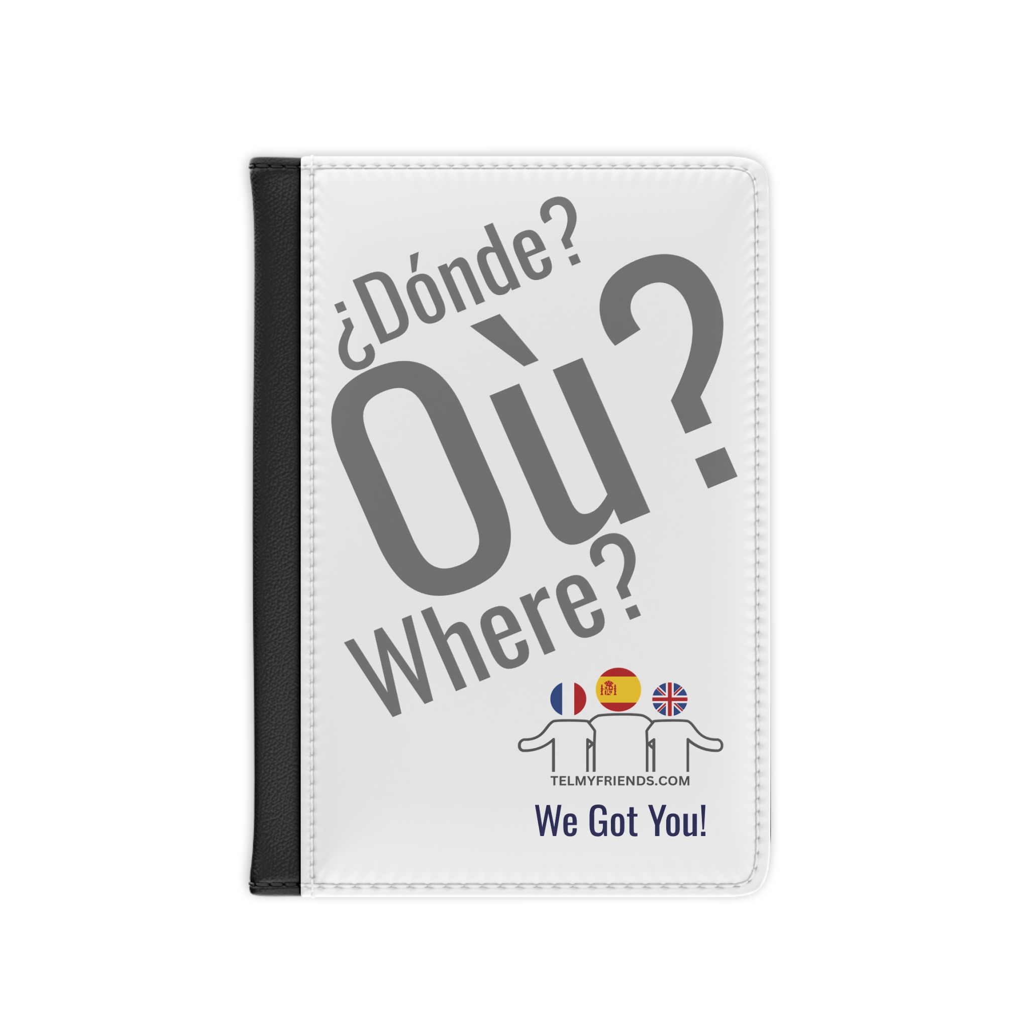 Where Passport Holder Grey | Multilingual Travel Accessory | telmyfriends