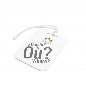 Where Luggage Tag Grey | Multilingual Travel Gift | telmyfriends
