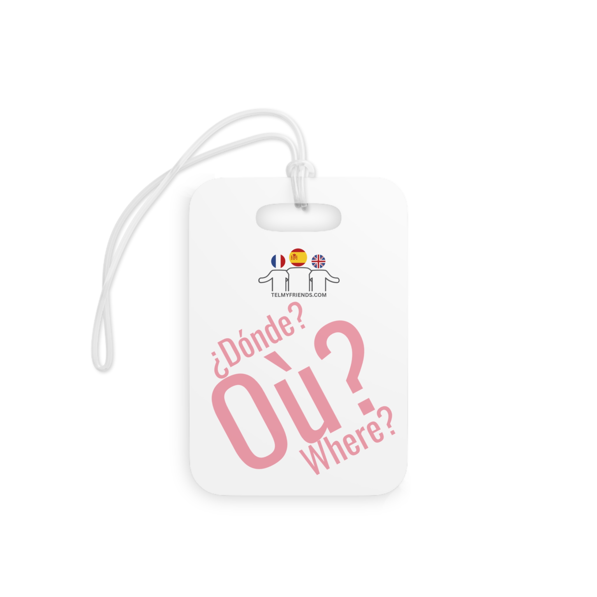 Where Luggage Tag Pink | Multilingual Travel Gift | telmyfriends - Image 4