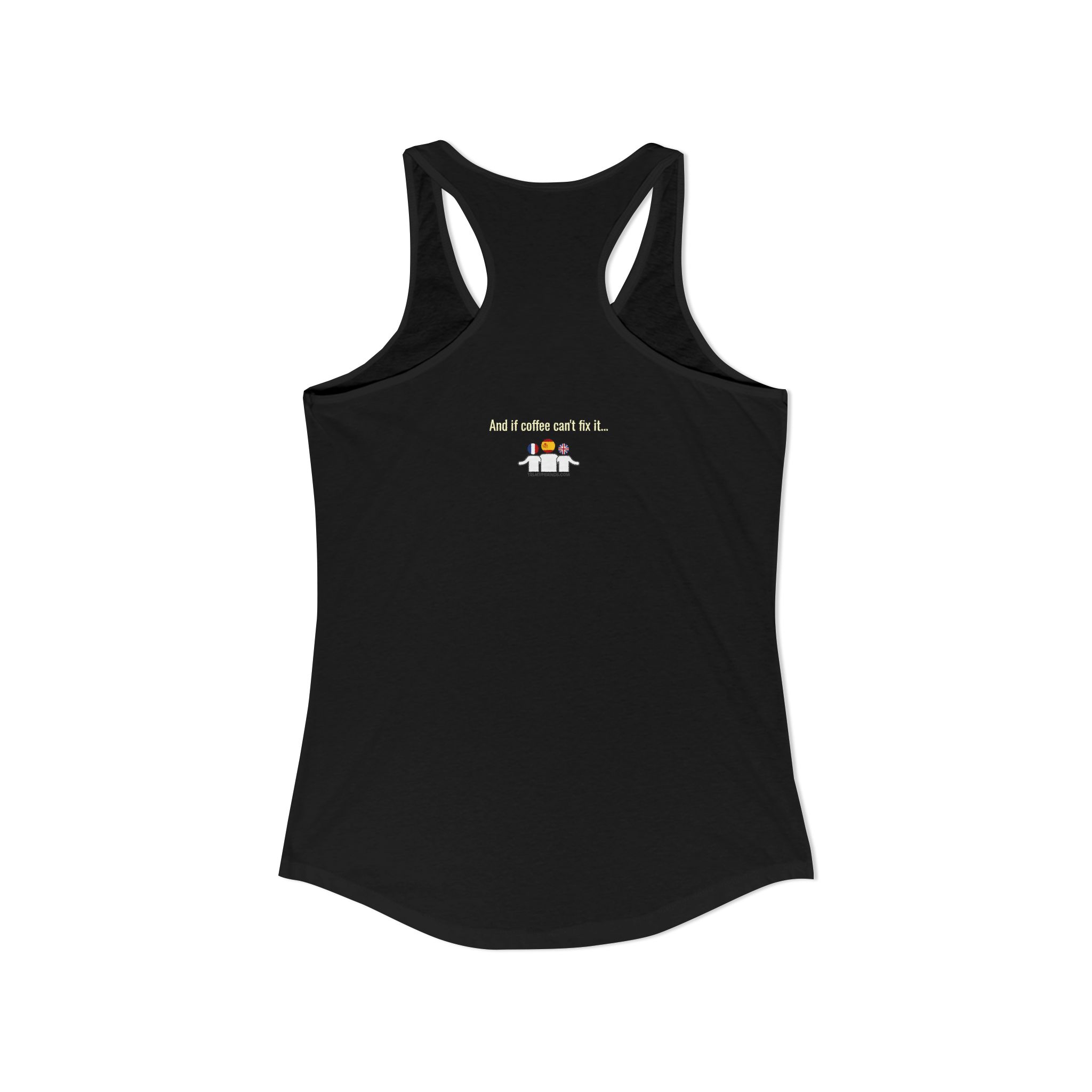 One Café au Lait Please! | Fun Franglais Coffee Racerback Tank | telmyfriends - Image 7
