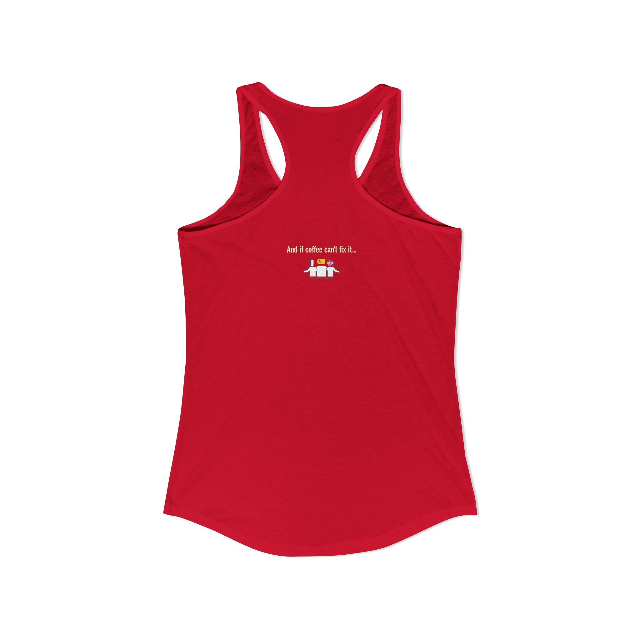 One Café au Lait Please! | Fun Franglais Coffee Racerback Tank | telmyfriends - Image 19