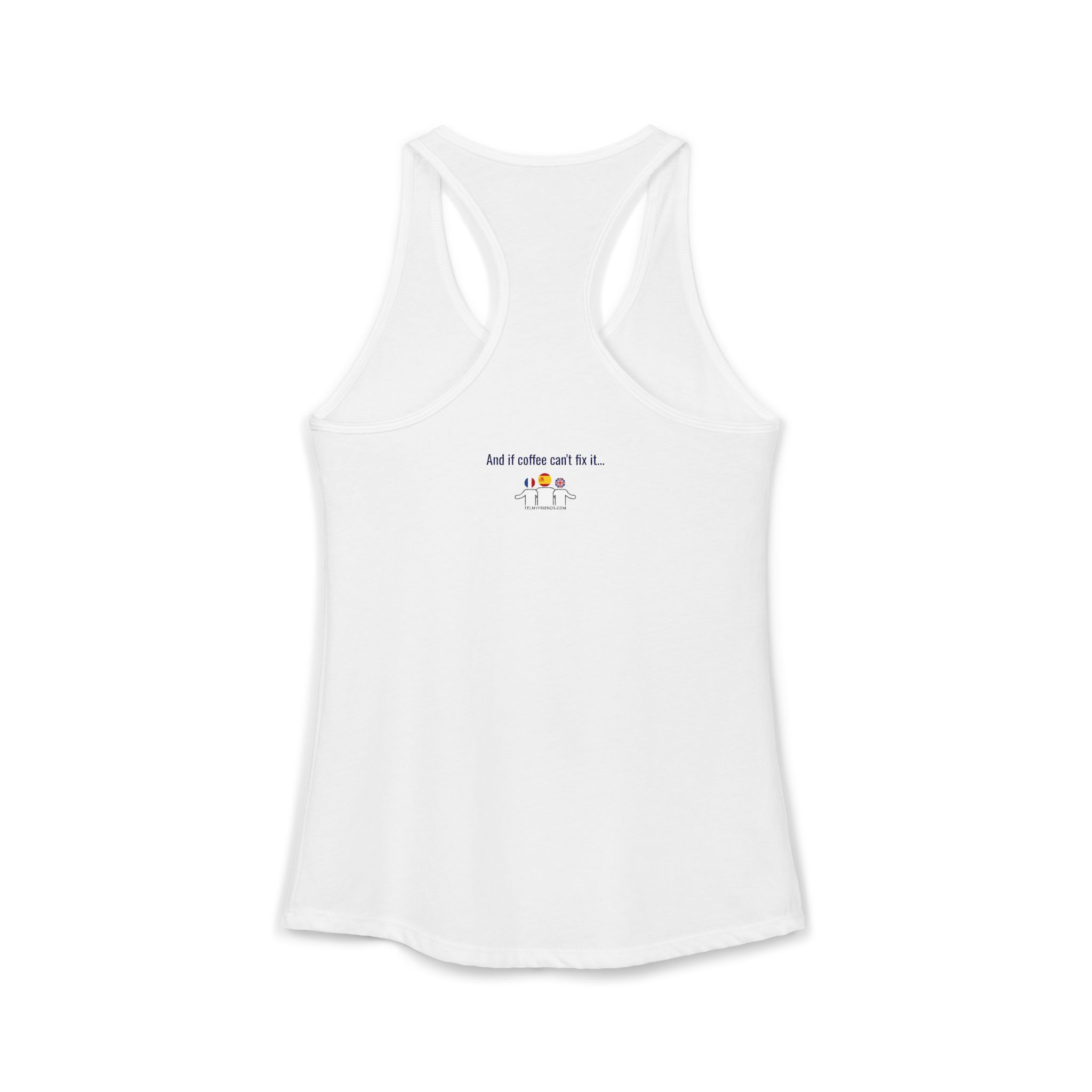 One Café au Lait Please! | Fun Franglais Coffee Racerback Tank | telmyfriends - Image 4