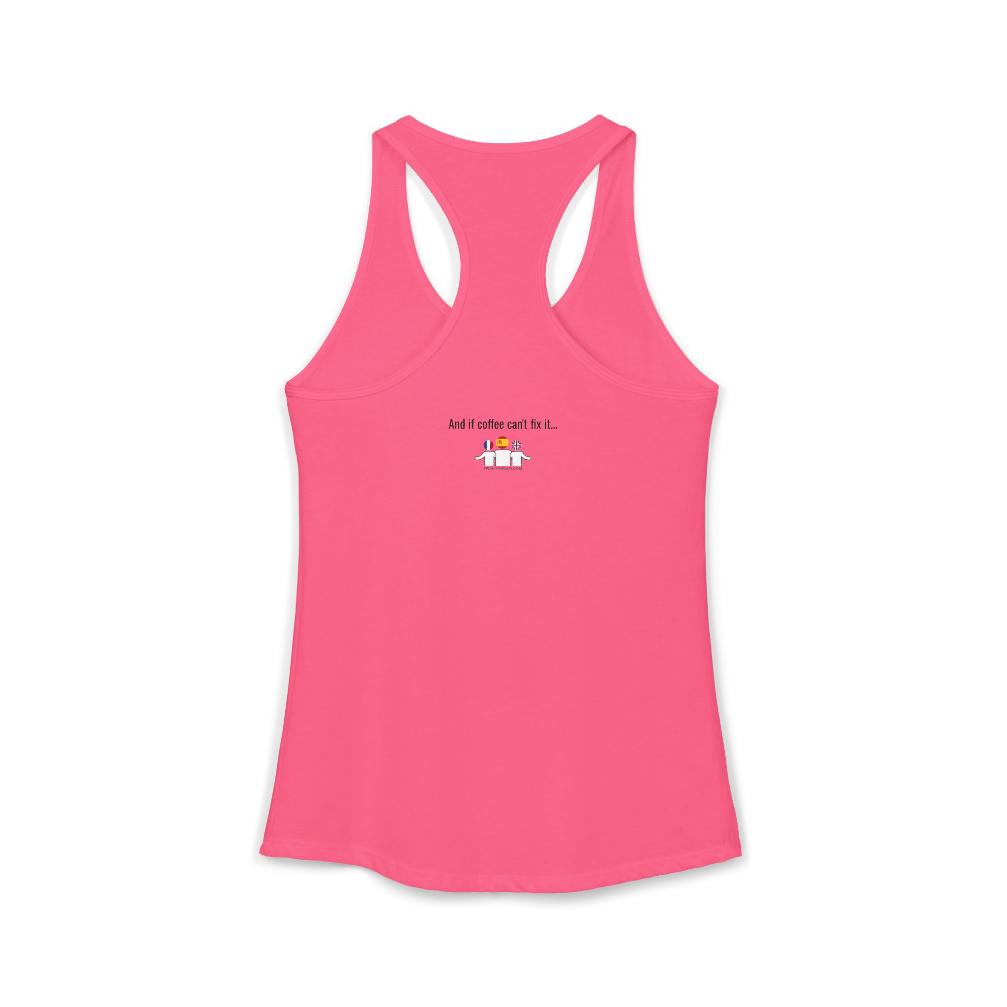 One Café au Lait Please! | Fun Franglais Coffee Racerback Tank | telmyfriends - Image 16