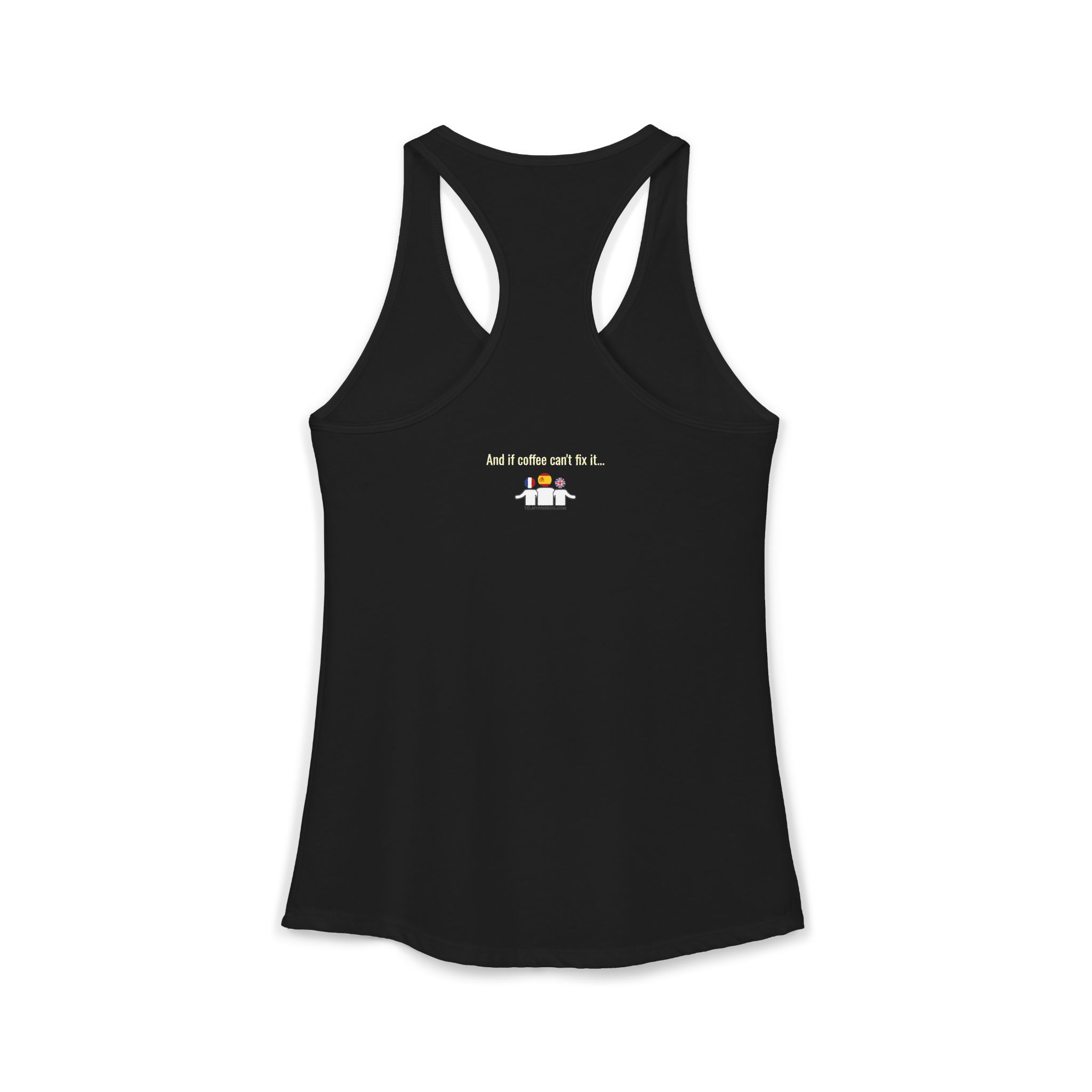 One Café au Lait Please! | Fun Franglais Coffee Racerback Tank | telmyfriends - Image 8