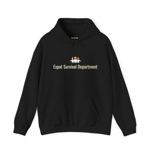 Expat Survival Department Hoodie | Fun Travel Gift for Expats