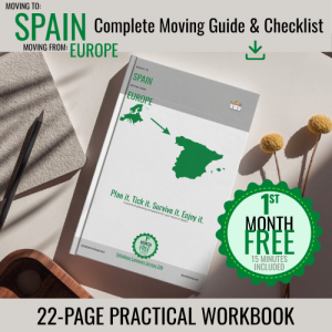 MOVING TO SPAIN FROM EUROPE COMPLETE WORKBOOK COVER 22p