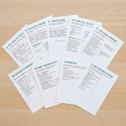 Move to Spain Workbook Pages Fanned Out